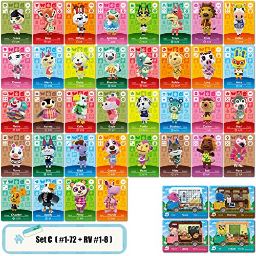 86 mini tarjetas NFC para Animal Crossing New Horizons Series 1-4 para Switch / Switch Lite / Wii U (C + S6 Edition #1-72 + RV#1-8 + S#1-6)