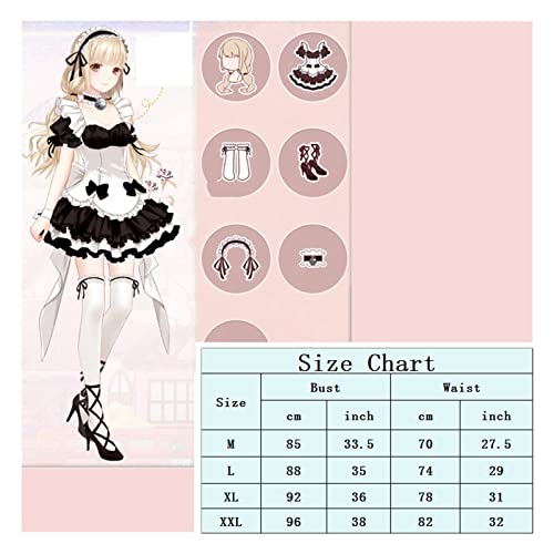 8PCS Game Miracle Nikki Novedad Cosplay para Disfraces de Fiesta con Accesorios Vestido de Delantal de mucama Trajes de Falda Lindos para Mujeres Sexy Regalo