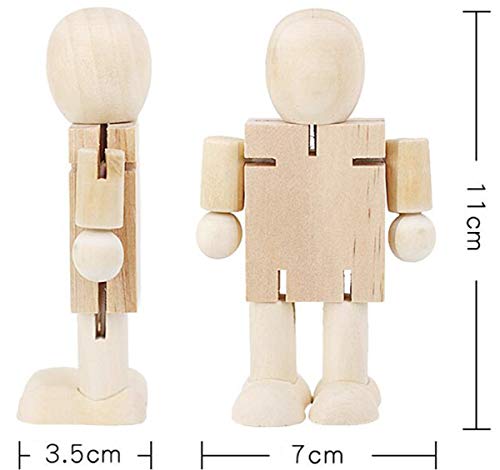 8PCS Madera sin acabado Liuer Muñeca de Madera Naturales Non Perforado Para Manualidades Pintar Diy Artesanías Decoraciones Navidad Hogar Adornos,Ajustable