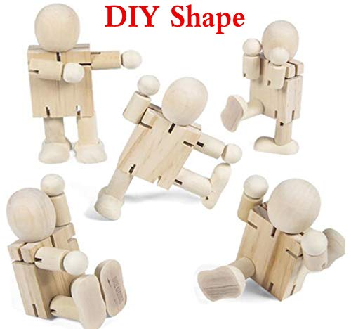 8PCS Madera sin acabado Liuer Muñeca de Madera Naturales Non Perforado Para Manualidades Pintar Diy Artesanías Decoraciones Navidad Hogar Adornos,Ajustable