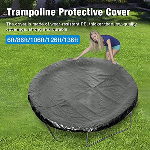 AADEE Cubierta de lluvia para trampolín, para cama elástica de repuesto para cama elástica, cubierta protectora contra la intemperie, universal redonda de polietileno negro