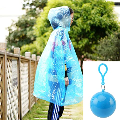 Abaodam Chubasquero Portátil de 4 Piezas en Poncho de Lluvia de Bola de Llavero con Capuchas Y Mangas Impermeable Chaqueta de Lluvia para Camping Ciclismo Viajes Lluviosos