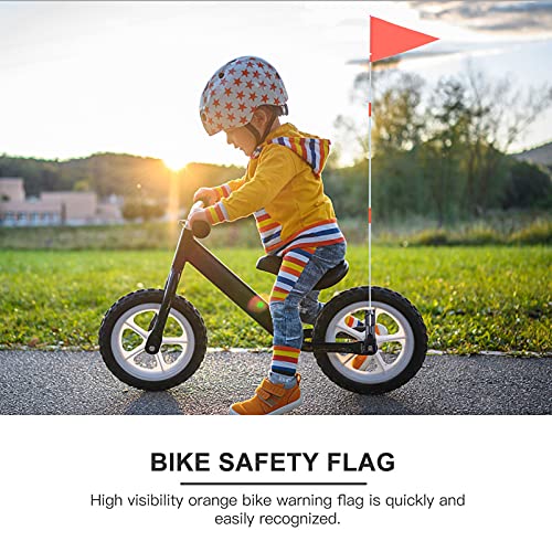 ABOOFAN 1 Unidades Bici Bandera de Seguridad Ciclismo Banderín de Seguridad con Soporte de Montaje de Bicicleta Polo de Fibra de Vidrio para Niños Adultos Niños Bicicleta Remolque