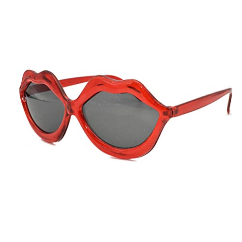 ABOOFAN 2 Piezas de Gafas de Sol Hippie Amor Gafas con Forma de Labios Funky Retro Disfraz Gafas de Sol Novedad Gafas para Fiesta Pareja Suministros de Disfraces Baile Rojo