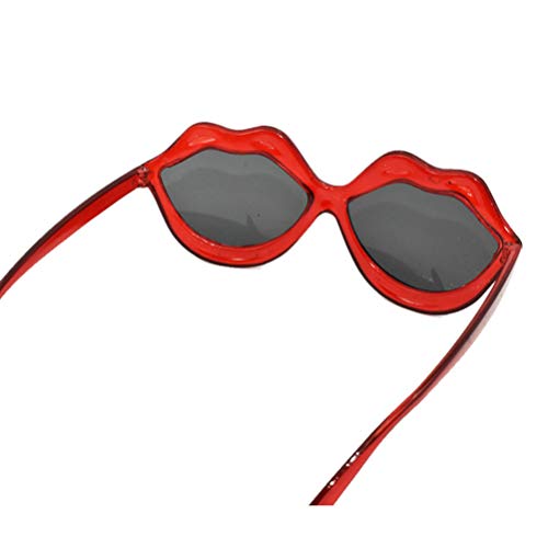 ABOOFAN 2 Piezas de Gafas de Sol Hippie Amor Gafas con Forma de Labios Funky Retro Disfraz Gafas de Sol Novedad Gafas para Fiesta Pareja Suministros de Disfraces Baile Rojo