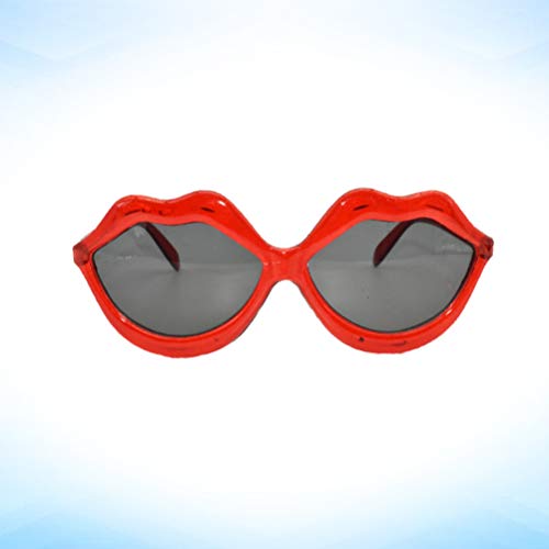 ABOOFAN 2 Piezas de Gafas de Sol Hippie Amor Gafas con Forma de Labios Funky Retro Disfraz Gafas de Sol Novedad Gafas para Fiesta Pareja Suministros de Disfraces Baile Rojo