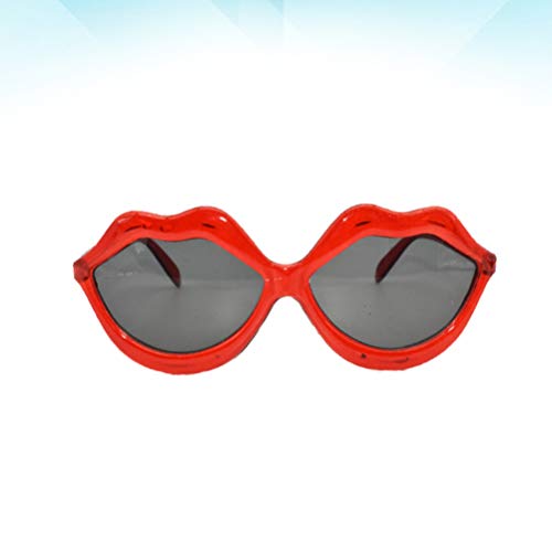 ABOOFAN 2 Piezas de Gafas de Sol Hippie Amor Gafas con Forma de Labios Funky Retro Disfraz Gafas de Sol Novedad Gafas para Fiesta Pareja Suministros de Disfraces Baile Rojo