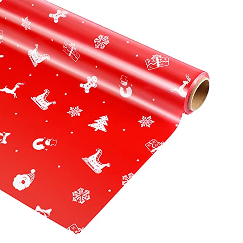 ABOOFAN Papel para Envolver Navidad Celofán Rollo de Envoltura de Regalo Santa Claus Navidad Elk Muñeco de Nieve Trineo Copo de Nieve Decoración de Árbol de Navidad Bastones de