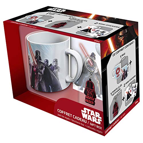 ABYstyle - Star Wars - Pack de taza 320 ml + llavero PVC + pegatina "Dart Fener"