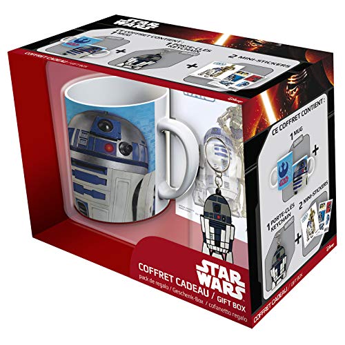 ABYstyle - Star Wars - Pack de taza 320 ml + llavero PVC + "R2D2" sticker