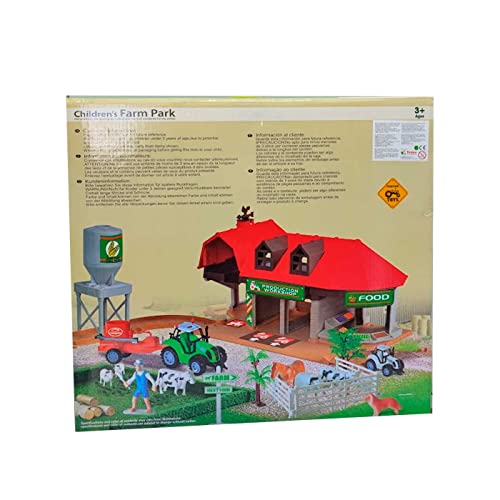 Acan Toinsa - Set de 2 Tractores con remolques, Pack de Juguetes de Granja, Coches para niños, Dimensiones de vehículo con Remolque 10 x 33 x 7 cm