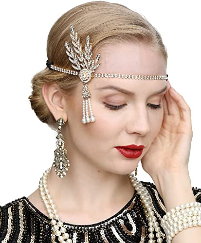 Accesorios de los años 20 Disfraz Mujer Flapper Set, Accesorios de los años 20 Mujer Disfraz de Halloween Vestido Gran disfraz de Gatsby retro Accesorios para Halloween Navidad Fiesta de año nuevo