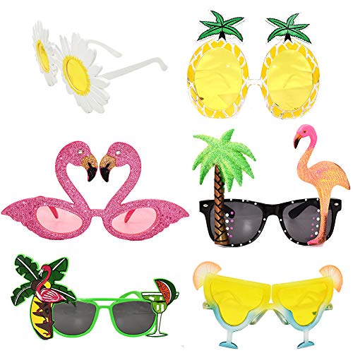 Accesorios para cócteles Gafas de sol divertidas Gafas de sol novedosas Adultos Niños Paquete de 6 para cumpleaños Favores Playa Piscina Actividad de verano al aire libre