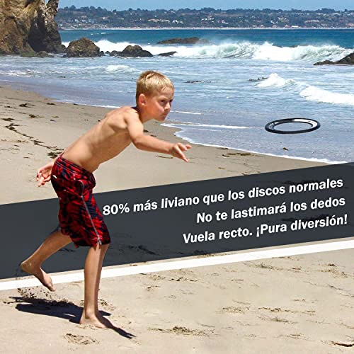 Activ Life Set de 2 frisbis [Blanco/Negro]. Artículos de Juguete para Playa y Piscina. Juegos Divertidos de Agua en la Arena o césped. Imprescindibles de familias con niños para Jugar al Aire Libre.