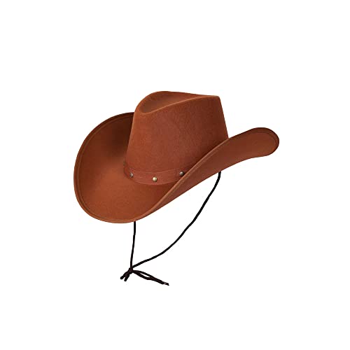 Adults Brown Country Western Texan Cowboy Fancy Dress Accessory Hat