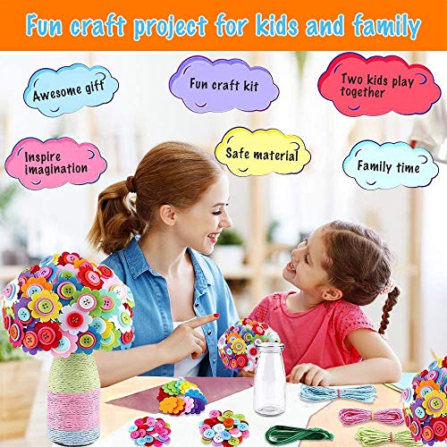 Afufu Juegos de Manualidades Niños 5 6 7 8 9 10+ Años, Bricolaje de Juguete Florero y Flores Crafting Kit, Creativo Set de Artesanía Haga su Propio Ramo de Flores, Cumpleaños Navidad Regalo para Niñas