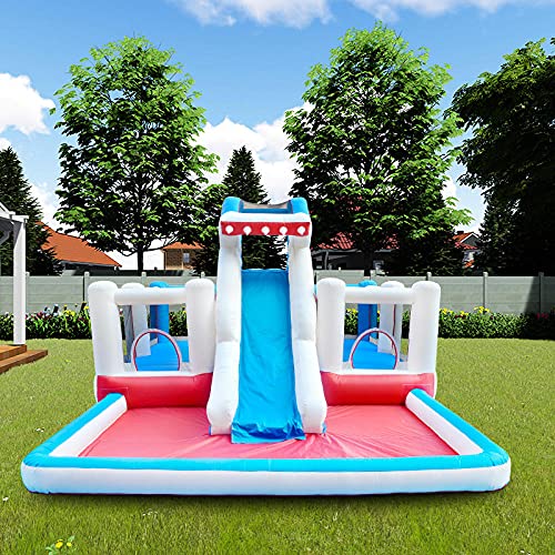 Agua Spray tobogán Grande trampolín Diapositiva Agua Parque Castillo Juguete Escalada Pared con Piscina-Porcelana_630x480x300cm