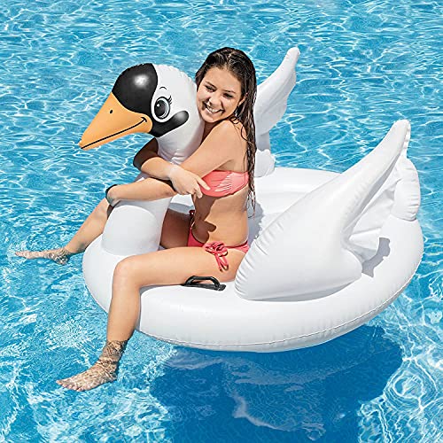 Aikchi Flotador inflable de la piscina del cisne, flotador del paseo del cisne, colchón hinchable de la balsa de la piscina, juguetes del agua del cisne para los niños pequeños