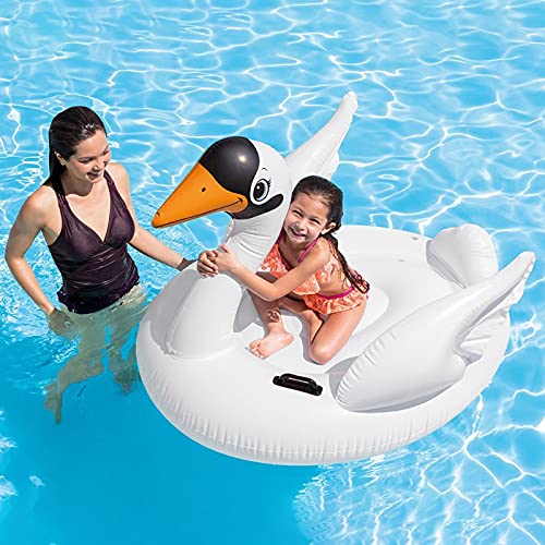 Aikchi Flotador inflable de la piscina del cisne, flotador del paseo del cisne, colchón hinchable de la balsa de la piscina, juguetes del agua del cisne para los niños pequeños