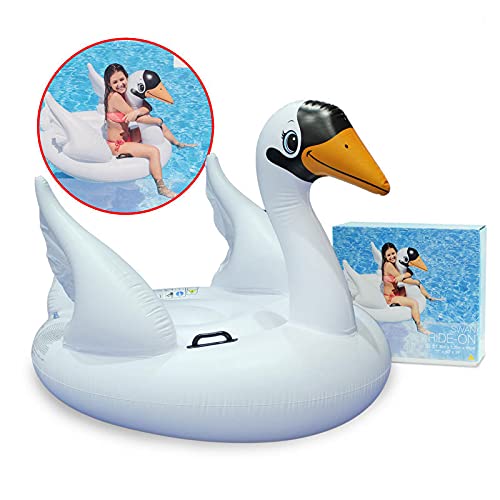 Aikchi Flotador inflable de la piscina del cisne, flotador del paseo del cisne, colchón hinchable de la balsa de la piscina, juguetes del agua del cisne para los niños pequeños