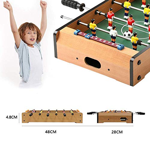 AJH Mini Table Top Football Mesa de futbolín de Madera portátil Traje de Pista de fútbol Habitación Interior Mini Juegos Familiares Juegos interactivos Familiares (Color: