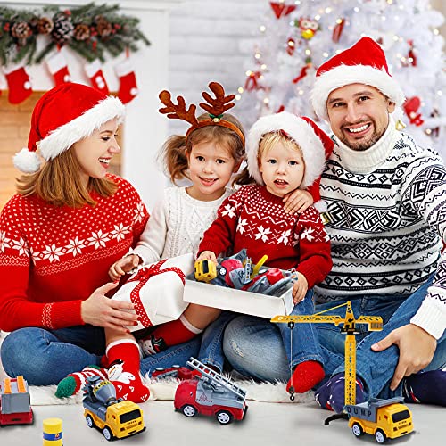 Akokie Coches de Juguetes Tractor Juguete Juegos de Construcción con Tapete de Juego Regalos para Niños 3 4 5 6 Años 6 Coches incluidos Tractores Excavadora Camion Grua de Juguete