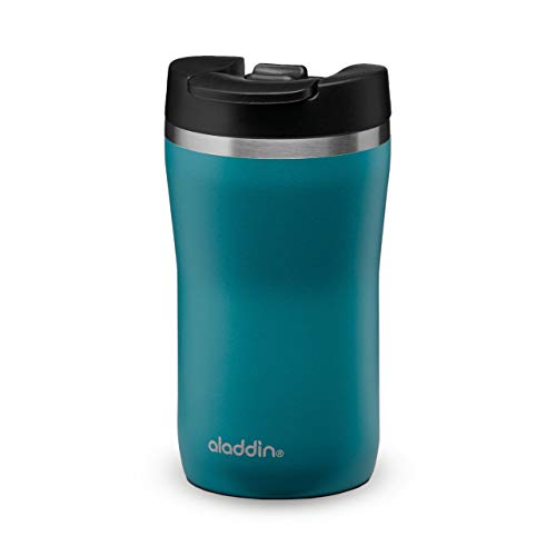 Aladdin Barista Café Thermavac Leak-Lock Termo Café 250ml Aqua Blue – Botella Termica Acero Inoxidable - Termo Café Pequeño Se Mantiene Caliente 2,5 Horas - Libre de BPA - Apta Para Lavavajillas