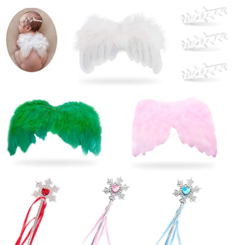 Alas De Angel Bebe, Senteen 3 Pcs Newborn Photography Props Recien Nacido Fotografia Kit 3 Pcs Varita Mágica Niña Accesorios Fotografia Bebe