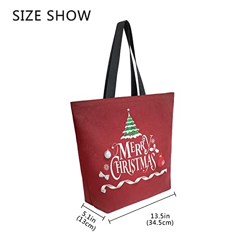 ALAZA Merry Tree - Bolsas de compras reutilizables de color rojo