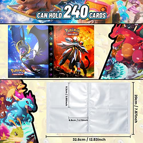 Álbum Titular de Tarjetas, Carpeta Pokemon Tarjetas, Album Protectora de Doble Cara de Tarjeta Pokemon, Libro de Cartas GX EX Colección, 30 páginas 240 Tarjetas Capacidad