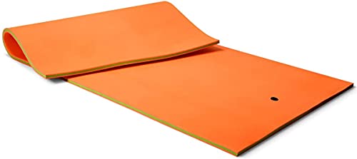 Alfombrilla De Agua Flotante, 9 X 3 Pies, Aqua Lily, Extra Flotante, 3 Capas De Espuma Duradera Para Fiestas Isla Para Piscinas Lagos Playas Océano En Barco Y Relajación Apto Para 1-2 Personas,Naranja