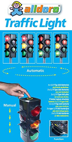 alldoro 60095 – Timbre de tráfico con Soporte, Aprox. 75 cm, de plástico, señal de tráfico, 2 Modos para Aparcamiento, Bicicleta, Escuela, Traffic Light para niños a Partir de 3 años