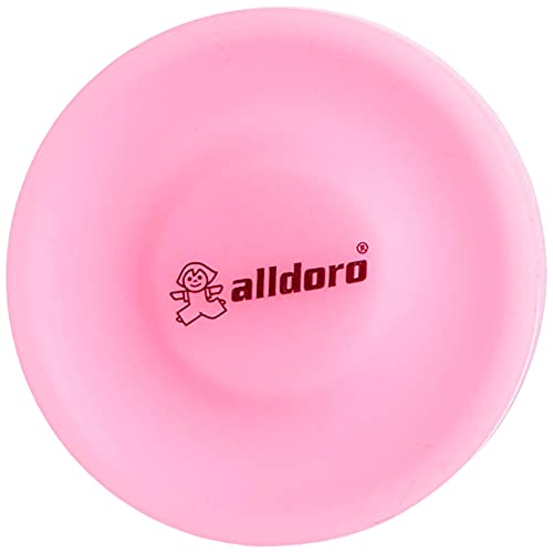 alldoro 63058 - Juego de 6 Discos de Lanzamiento (6,5 cm de diámetro, Silicona Suave, Alcance de hasta 60 m, para niños, Adultos y Perros, Amarillo, Rosa, Naranja y Azul)