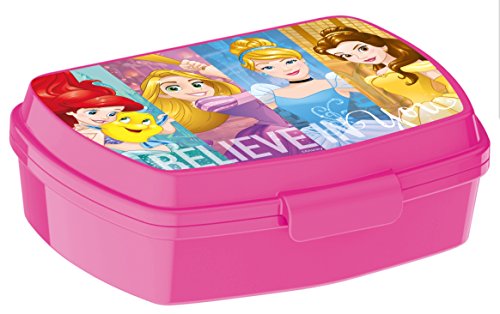 ALMACENESADAN 2056 Sandwichera Restangular Multicolor Disney Princesas Forever; Producto de plástico Reutilizable; Libre BPA; Dimensiones Interiores 16,5x11,5x5,5 cm