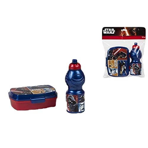 ALMACENESADAN 2624; Pack Vuelta al Cole Star Wars; Compuesto por Sandwichera 16,5x11,5x5,5 cm y Botella de Agua 400 ml; Producto de plástico; Libre BPA