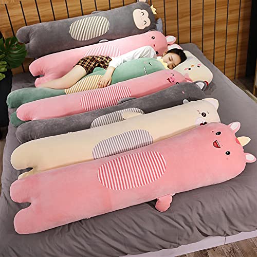 Almohadas de lectura lumbares Lindo peluche de peluche almohada de cuerpo animal, pello suave Lanzamiento largo almohada Lifelike Animal Almohadas de peluche juguete ( Color : Pig , Size : 100cm )