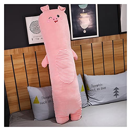 Almohadas de lectura lumbares Lindo peluche de peluche almohada de cuerpo animal, pello suave Lanzamiento largo almohada Lifelike Animal Almohadas de peluche juguete ( Color : Pig , Size : 100cm )