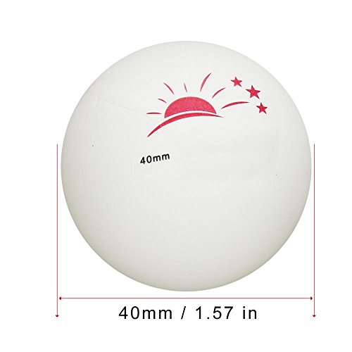 Alomejor Mesa de Ping Pong 60 Piezas, 3 Estrellas, 40 mm, Pelotas de Ping Pong para Entrenamiento de la Competencia, Entretenimiento(White)