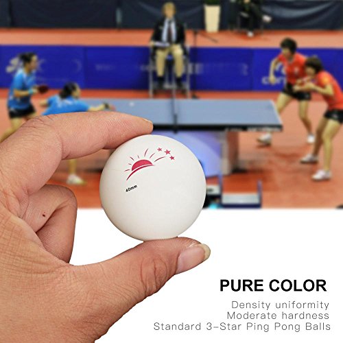 Alomejor Mesa de Ping Pong 60 Piezas, 3 Estrellas, 40 mm, Pelotas de Ping Pong para Entrenamiento de la Competencia, Entretenimiento(White)