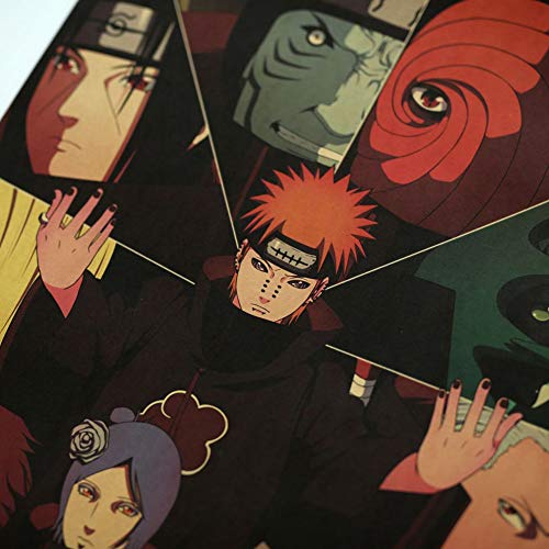 AMA-StarUK36 Anime Naruto Sasuke Hinata Poster Sticker Painting Wall Picture Naruto Anime Characters Kakashi Wall Hanging Decor(Style 17)