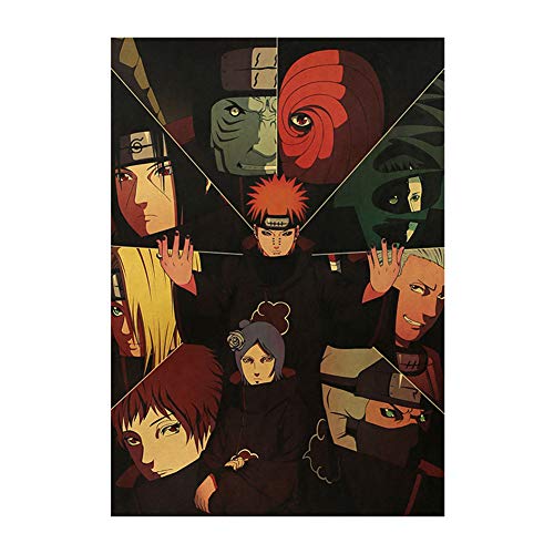 AMA-StarUK36 Anime Naruto Sasuke Hinata Poster Sticker Painting Wall Picture Naruto Anime Characters Kakashi Wall Hanging Decor(Style 17)