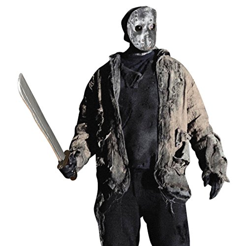 Amakando Jason - Máscara y cuchillo para Halloween y machete, máscara de hockey y sables