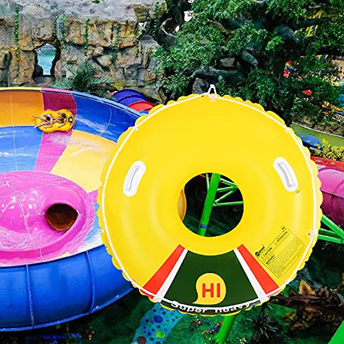 Amazon Brand - Umi Flotador Inflable de Tubo de río, Flotador de Agua súper Resistente de 0,75 mm, Tubo Interior Deslizante y Deslizante para niños (122amarillo)