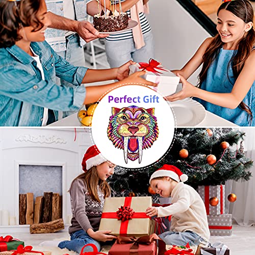 AMGELEMM Rompecabezas de Madera, Puzzle de Madera Piezas Animales 3D para Adultos y Niños, Rompecabezas de Formas únicas, Puzzles Animal Madera, Colección de Juegos Familiares Regalo