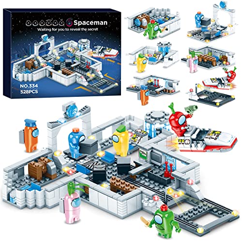 Among Us Building Blocks, figura espacial de Alien, juguete, juego de figuras clásicas para niños, para regalo, miniestatuas de Among Us (334-528 piezas)