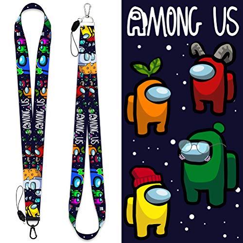 Among Us Lanyard, Plush Crewmate Soft Keychain Hot Game Figure Gift, Among Us Merch Crewmate Accesorios para teléfonos móviles Regalos para fanáticos de los Juegos, El Regalo de cumpleaños