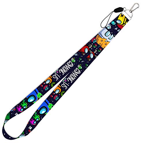 Among Us Lanyard, Plush Crewmate Soft Keychain Hot Game Figure Gift, Among Us Merch Crewmate Accesorios para teléfonos móviles Regalos para fanáticos de los Juegos, El Regalo de cumpleaños