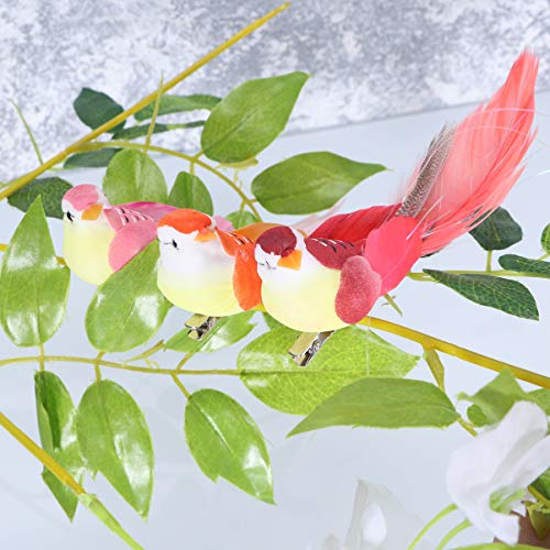 Amosfun Espuma Artificial Plumas pájaros Coloridos pájaros Falsos Regalo Juguetes DIY artesanía para favores de Fiesta decoración de jardín 12 Piezas