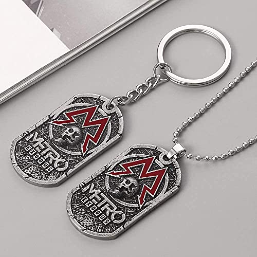 AMOZ Upgrade Metro Exodus 2033 Collar Colgante Llavero Regalo Accesorio Hombres Mujeres Joyería de Moda, Llavero,Llavero