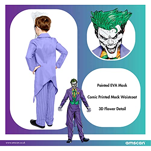 amscan 9907610 Disfraz de Joker cómic para Halloween de 8 a 10 años